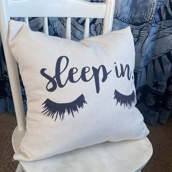 White “Sleep in” throw pillow - Picture 3 of 3